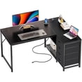 thumbnail image 1 of Amadwell 43 Inch L Shaped Desk with Power Outlets & Drawers, Reversible L-Shape Computer Desk, 1 of 9