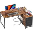 thumbnail image 1 of Amadwell 43 Inch L Shaped Desk with Power Outlets & Drawers, Reversible L-Shape Computer Desk, 1 of 1