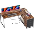 thumbnail image 1 of Amadwell 53 Inch L Shaped Desk with Power Outlets & Drawers, Reversible L-Shape Computer Desk, 1 of 9