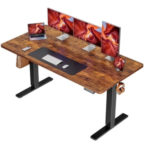 Amadwell Electric Standing Desk, 55 x 27.6 Inches Gaming Desk, Height Adjustable Stand up Desk with Cable Organizer, Computer Office Desk for Home Office, Rustic Brown