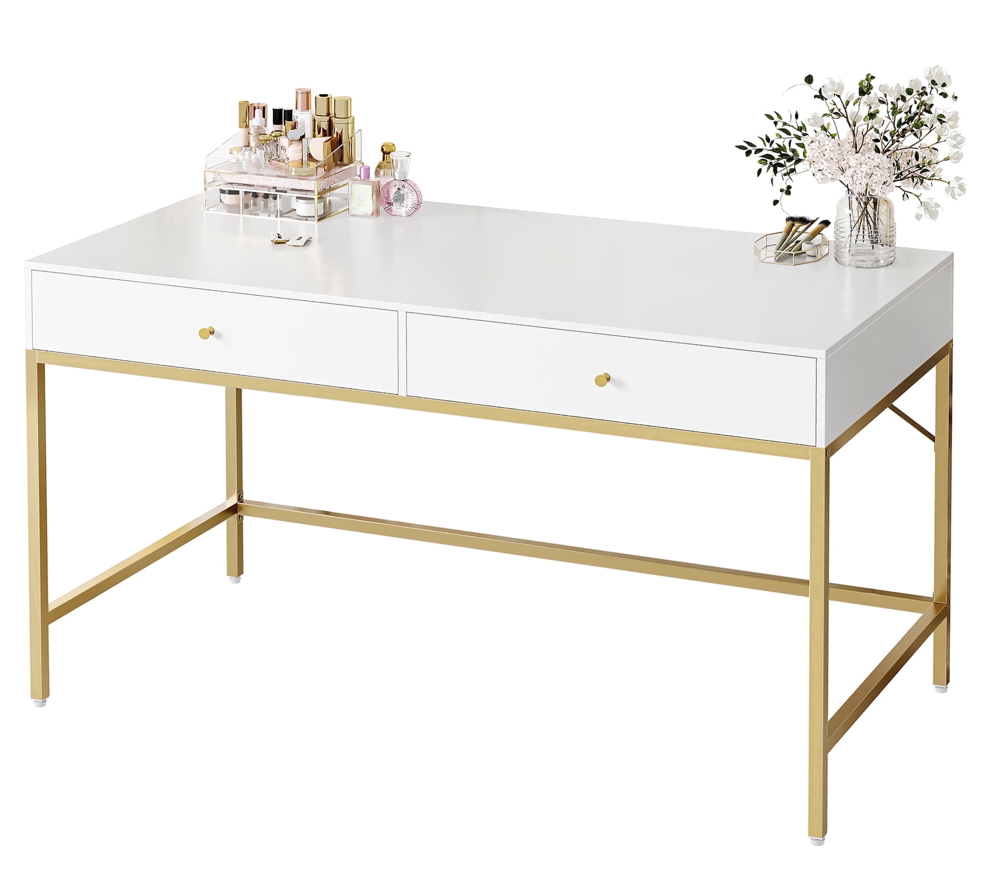 Computer Vanity Desk Amadwell Vanity Desk with Drawers, 47 inch Computer Desk, Vanity ...