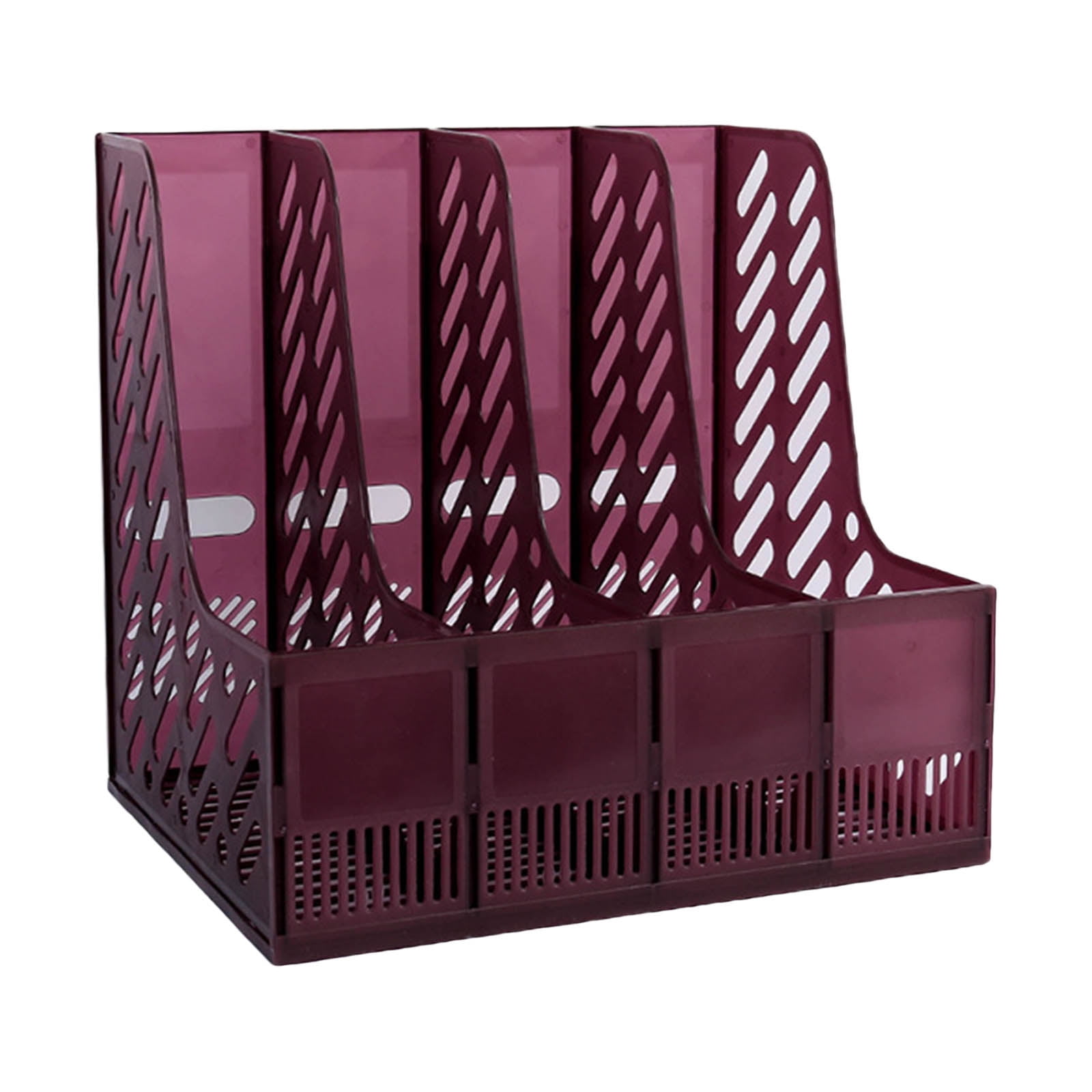 Desk Magazine Storage Holder 4 Sections Frames PP File Dividers ...