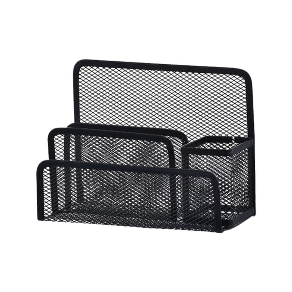 Desk Mail Organizer, File Holder Letter Sorter with 3 Vertical Upright Metal Mesh Compartments Document, Filing, Folders, Mail, Paper Organizer for Home or Office Desktop, 1 Pcs, 6.89x3.54x5.11"
