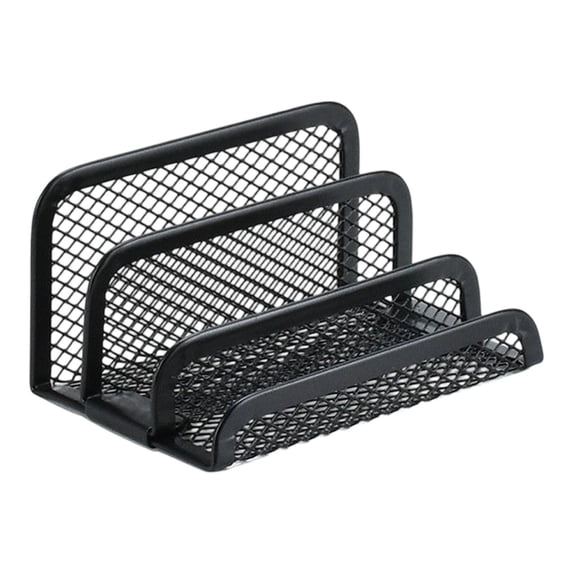 Desk Mail Organizer, File Holder Letter Sorter with 3 Vertical Upright Metal Mesh Compartments Document, Filing, Folders, Mail, Paper Organizer for Home or Office Desktop, 1Pc,Black