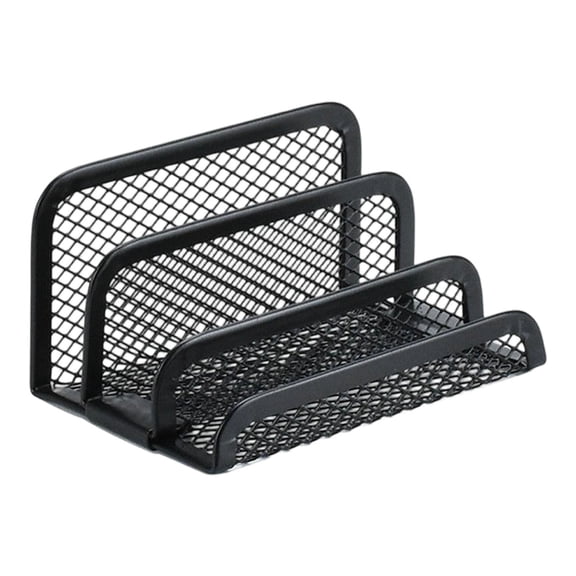 Desk Mail Organizer, File Holder Letter Sorter with 3 Vertical Upright Metal Mesh Compartments Document, Filing, Folders, Mail, Paper Organizer for Home or Office Desktop, 1Pc,Black