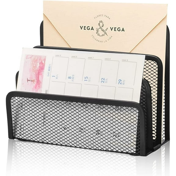 Desk Mail Organizer GIXUSIL Small File Holders Letter Organizer Metal Mesh Document/Filing/Folders/Paper Organizer for Desktop,Hol