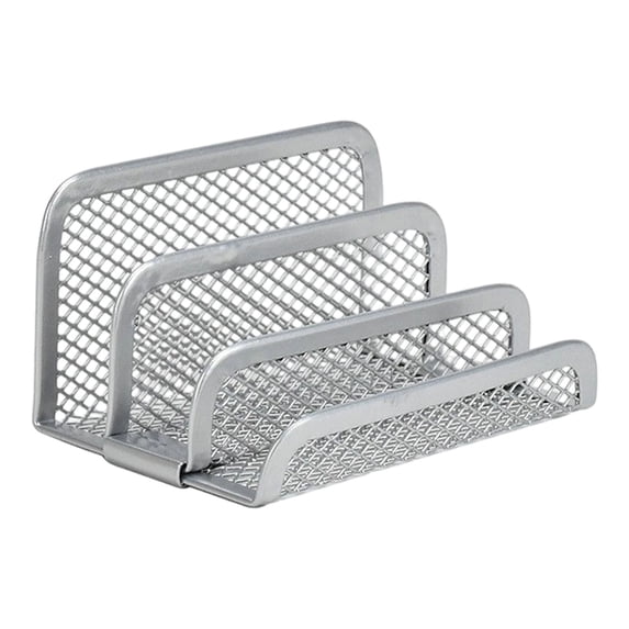 Desk Mail Organizer,Small Letter Sorter File Holder with 3 Vertical Upright Metal Mesh Compartments,Durable Mails Paper Business Card Organizer for Document, Filing, Folders,1Pc(Silver,3.7x2.3x2")