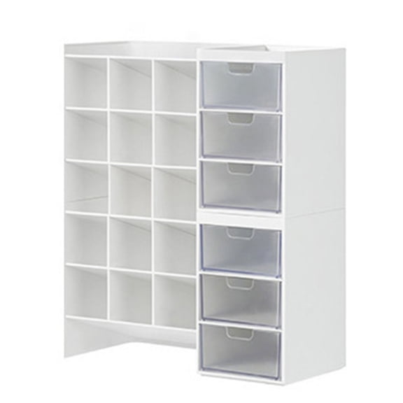 Desk Marker Organizer Holder with 3 Drawers 6-grid Inclined Pen Slots, Stackable