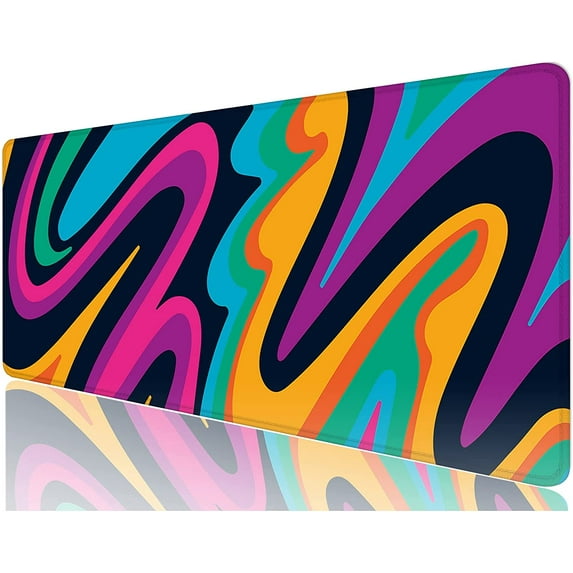 Desk Mat, 32" x 12" XXL Extended Large Gaming Mouse Pad, Desktop Decor Desk Pad, Cute Men Women Office Supplies and Accessories, XL Mouse Mat for Laptop & Keyboard, Colorful Abstract Painting