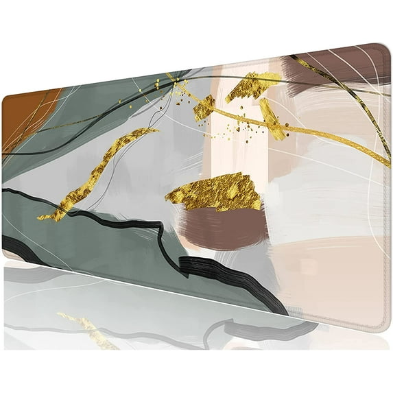 Desk Mat, 32" x 12" XXL Extended Large Gaming Mouse Pad, Desktop Decor Desk Pad, Cute Men Women Office Supplies and Accessories, XL Mouse Mat for Laptop & Keyboard, Retro Abstract Art