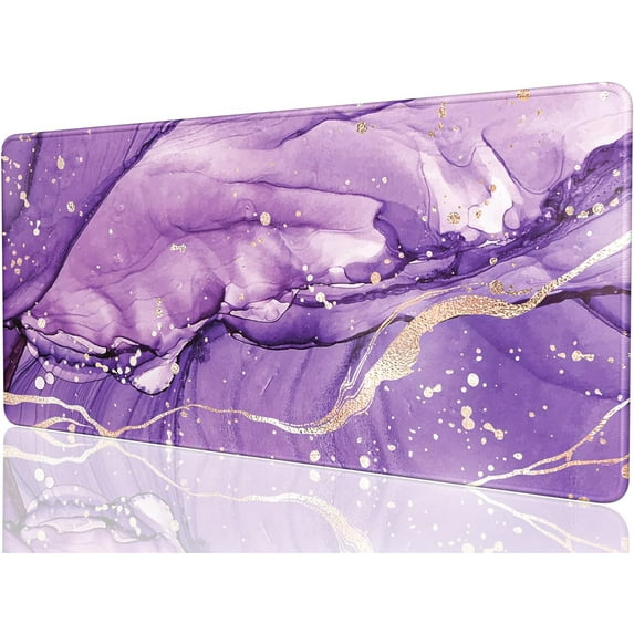 Desk Mat, 32" x 16" XXL Extended Large Gaming Mouse Pad, Desktop Decor Desk Pad, Cute Men Women Office Supplies and Accessories, XL Mouse Mat for Laptop & Keyboard, Purple Marble