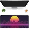 thumbnail image 1 of Desk Mat,80s Retro Sunset Gaming Mouse Pad,XXL Extended Mouse Pad Mat for Office,Computer,Keyboard with Non-Slip Base Stitched Eges Mousepad 35.4x15.75 inch, 1 of 6