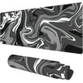 thumbnail image 1 of Desk Mat, Abstract Black White Ink Liquid Waves Extended Gaming Mouse Pad Large, 31.5"x11.8" Big Mouse Pad with Non-Slip Base and Stitched Edge, Long Computer Keyboard Mouse Mat for Home Office Work, 1 of 6