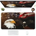 thumbnail image 1 of Desk Mat,American Flag Eagle Extended Gaming Mouse Pad for Office Work & Game,Computer Keyboard Mouse Mat Desk Non-Slip Rubber Base Large Mousepad with Stitched Edges, 31.5x15.7inch, 1 of 6