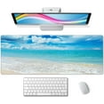 thumbnail image 1 of Desk Mat, Beaches Sunny Day Extended Gaming Mouse Pad Large, 31.5"x11.8" Big Mouse Pad with Non-Slip Base and Stitched Edge, Long Computer Keyboard Mouse Mat for Home Office Work, 1 of 6