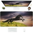 thumbnail image 1 of Desk Mat,Black Friesian Horse Extended Gaming Mouse Pad for Office Work & Game,Computer Keyboard Mouse Mat Desk Non-Slip Rubber Base Large Mousepad with Stitched Edges, 31.5x15.7inch, 1 of 6