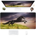 thumbnail image 1 of Desk Mat,Black Friesian Horse Extended Gaming Mouse Pad for Office Work & Game,Computer Keyboard Mouse Mat Desk Non-Slip Rubber Base Large Mousepad with Stitched Edges, 31.5x15.7inch, 1 of 6