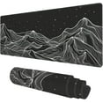thumbnail image 1 of Desk Mat, Black Mountains Topographic Contour Extended Gaming Mouse Pad Large, 31.5"x11.8" Big Mouse Pad with Non-Slip Base and Stitched Edge, Long Computer Keyboard Mouse Mat for Home Office Work, 1 of 6