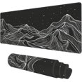 thumbnail image 1 of Desk Mat, Black Mountains Topographic Contour Extended Gaming Mouse Pad Large, 31.5"x11.8" Big Mouse Pad with Non-Slip Base and Stitched Edge, Long Computer Keyboard Mouse Mat for Home Office Work, 1 of 6