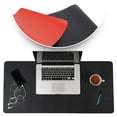 thumbnail image 1 of Desk Mat Black & Red 17x36 | Computer, Laptop, Keyboard & Mouse Pad Organizer | Leather Cover Office Table Protector | Double Side Gaming Surface With Colors | Typing & Writing Accessories, 1 of 7