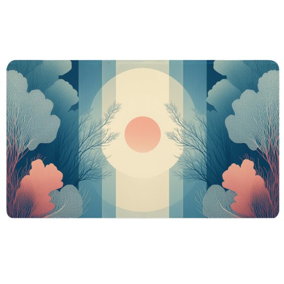 Desk Mat Boho,An illustration of a sunset with trees in the foreground,24 Inch Mouse Pad,Washable Mouse Pad,PC Mat for Desk,Office Desk Gifts