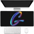 thumbnail image 1 of Desk Mat, Colorful Letter G Extended Gaming Mouse Pad Large, 35.4"x15.7" Big Mouse Pad with Non-Slip Base and Stitched Edge, Long Computer Keyboard Mouse Mat for Home Office Work, 1 of 6