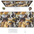thumbnail image 1 of Desk Mat,Cute Dogs Heads Extended Gaming Mouse Pad for Office Work & Game,Computer Keyboard Mouse Mat Desk Non-Slip Rubber Base Large Mousepad with Stitched Edges, 31.5x15.7inch, 1 of 6
