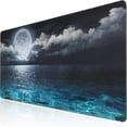 thumbnail image 1 of Desk Mat, Desk Mats On Top of Desks Gaming Mouse Pad with Non-Slip Base Extended Large Mouse Pad XL Keyboard Mouse Pad for Work, Game, Office, Home - Moon Ocean (31.4x15.7 in, 1 of 6