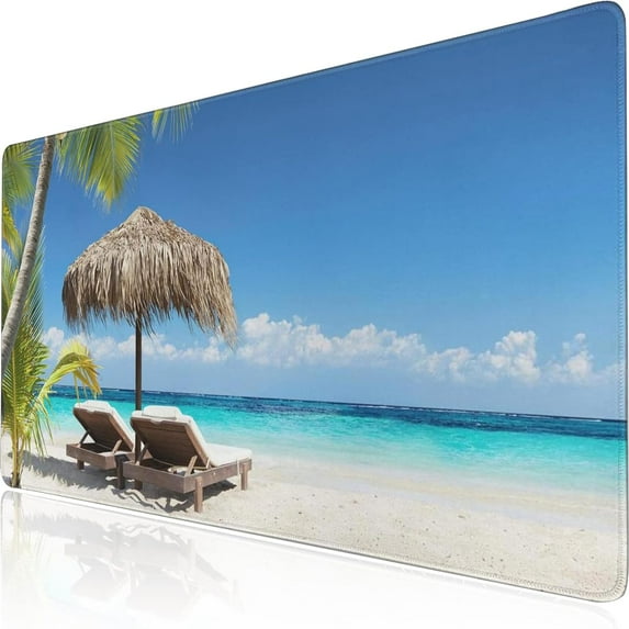 Desk Mat, Desk Mats On Top of Desks Gaming Mouse Pad with Non-Slip Base Extended Large Mouse Pad XL Keyboard Mouse Pad for Work, Game, Office, Home (Ocean-31, 31.4X15.7Inch)