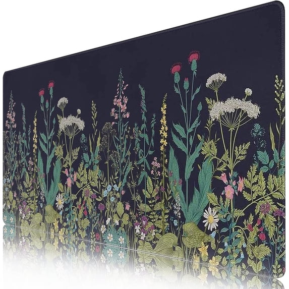 Desk Mat, Desk Mats On Top of Desks Gaming Mouse Pad with Non-Slip Base Extended Large Mouse Pad XL Keyboard Mouse Pad for Work, Game, Office, Home - Weeds (35.4x15.7 in)