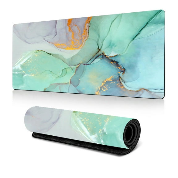 Desk Mat Desktop Marble Mouse Pad, Rubber Desk Pad for Keyboard and Mouse, 24''x12'' Large Mouse Pad, Desk Writing Mat for Office and Home