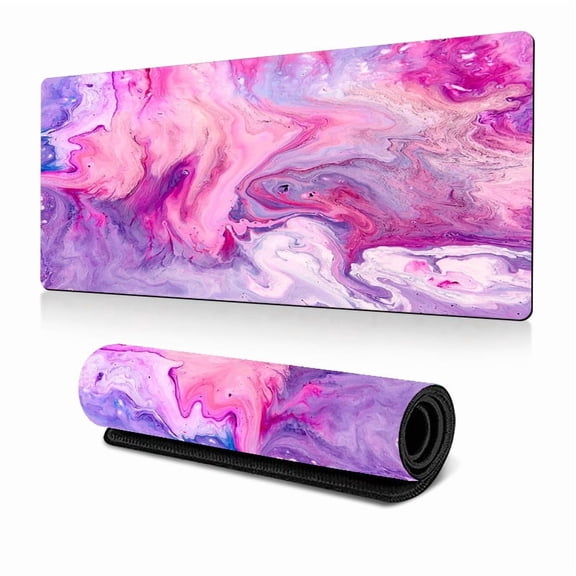Desk Mat Desktop Marble Mouse Pad, Rubber Desk Pad for Keyboard and Mouse, 24''x12'' Large Mouse Pad, Desk Writing Mat for Office and Home