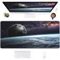 thumbnail image 1 of Desk Mat,Earth Moon and Star Extended Gaming Mouse Pad for Office Work & Game,Computer Keyboard Mouse Mat Desk Non-Slip Rubber Base Large Mousepad with Stitched Edges, 31.5x15.7inch, 1 of 6