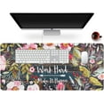 thumbnail image 1 of Desk Mat, Extended Gaming Cute Mouse Pad 35.4" x 15.7" XXL Laptop Beauty Mousepad with Stitched Edges Non Slip Base, Waterproof Computer Desk Pad for Office, Home, Girls, Men(Floral Wreath), 1 of 6