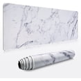 thumbnail image 1 of Desk Mat, Extended Gaming Cute Mouse Pad 35.4" x 15.7" XXL Laptop Beauty Mousepad with Stitched Edges Non Slip Base, Waterproof Computer Desk Pad for Office, Home, Girls, Men(White Marble), 1 of 6