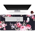 thumbnail image 1 of Desk Mat, Extended Gaming Cute Mouse Pad 35.4" x 15.7" XXL Laptop Beauty Mousepad with Stitched Edges Non Slip Base, Waterproof Computer Desk Pad for Office, Home, Girls, Men(Peony Flower), 1 of 6