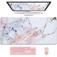 thumbnail image 1 of Desk Mat, Extended Gaming Mouse Pad 35.4" x 15.7" XXL Keyboard Laptop Mousepad with Stitched Edges Non Slip Base, Water-Resistant Computer Desk Pad for Office and Home (Colored Marble), 1 of 6