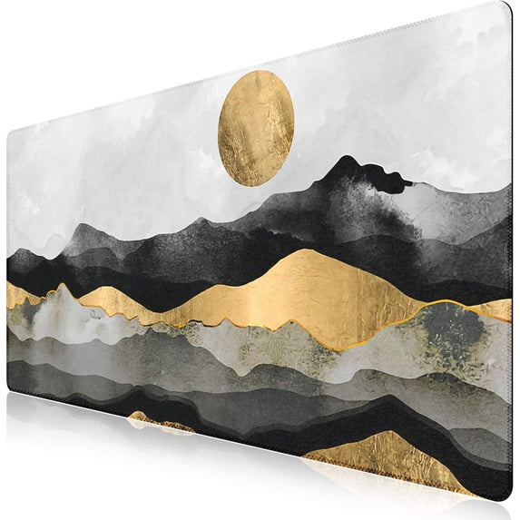 Desk Mat, Extended Gaming Mouse Pad (35.4x15.7 in), Large Non-Slip Rubber Base Mousepad with Stitched Edges, Waterproof Keyboard Mouse Mat Desk Pad for Work, Game, Office, Home - Sunset