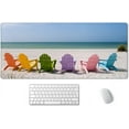 thumbnail image 1 of Desk Mat, Extended Gaming Mouse Pad (35.4x15.7 in), Large Non-Slip Rubber Base Mousepad with Stitched Edges, Waterproof Keyboard Mouse Mat for Work, Game, Office, Home - Beach and Ocean Scenics, 1 of 5