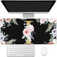 thumbnail image 1 of Desk Mat, Flower Golden Letters I Extended Gaming Mouse Pad Large, 35.4"x15.7" Big Mouse Pad with Non-Slip Base and Stitched Edge, Long Computer Keyboard Mouse Mat for Home Office Work, 1 of 6