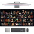 thumbnail image 1 of Desk Mat Forest Library Book Mouse Pad Big Desk Pad XXL Extended Gaming Large Mouse Pad for Desk Rubber Base Mousepad with Stitched Edges, Keyboard Mouse Mat for Work Game Office Home 31.5x15.7 in, 1 of 6
