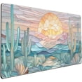 thumbnail image 1 of Desk Mat Gaming Abstract Ocean Desk Pad Large Mouse and Keyboard Pad, Faux Stained Glass Sun & Waves Mouse Mat XXL Desk Protector, Computer Mats for Desktop Sun & Waves Office Decor 31.5" X 15.7", 1 of 6