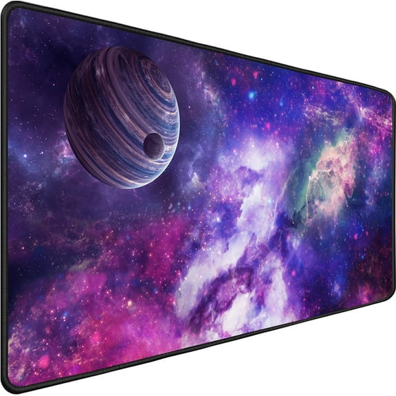 Desk Mat, Gaming Mouse Pad, Extra Large Mouse Pad, Waterproof XL Extended Mouse Pad with Stitched Edge, Non-Slip Large Ergonomic Mouse Pad for Computer Laptop, 31.5"x15.7" x 0.12", Galaxy