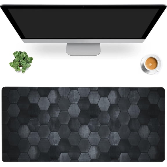 Desk Mat,Honeycomb Hexagon Gaming Mouse Pad,XXL Extended Mouse Pad Mat for Office,Computer,Keyboard with Non-Slip Base Stitched Eges Mousepad 35.4x15.75 inch
