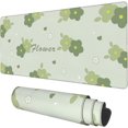 thumbnail image 1 of Desk Mat, Kawaii Green Flower Extended Gaming Mouse Pad Large, 31.5"x11.8" Big Mouse Pad with Non-Slip Base and Stitched Edge, Long Computer Keyboard Mouse Mat for Home Office Work, 1 of 7