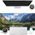 thumbnail image 1 of Desk Mat, Lake Mountain Landscape Desk Pad, The Alps Large Gaming Mouse Pad for Desk, 31.5"x11.8" Extended Big Computer Keyboard Mouse Pad with Non-Slip Base and Stitched Edge, 1 of 13