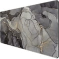 thumbnail image 1 of Desk Mat, Large Extended Gaming Mouse Pad XXL, Full Desktop Pad Black Grey Marble Stitched Edges Desk Pad Keyboard Mat for Computer, Laptop, Wireless Mouse, Men Mouse Mat 31.5x15.7 Inchs, 1 of 6