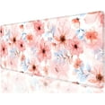thumbnail image 1 of Desk Mat, Large Mouse Pad, 31.5" x 11.8" XXL Extended Gaming Mousepad, Desktop Decor Desk Pad, Cute Men Women Office Supplies and Accessories, XL Mouse Pad for Laptop & Keyboard, Pink Flower, 1 of 6