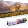 thumbnail image 1 of Desk Mat,Large Mouse Pad 35''''×15.6''''×0.12'''' XXL Extended Gaming Mouse Pad Mat with Non-Slip Base Stitched Eges Mousepad for Computer,Office,Keyboard and Laptop - Tree & Sunflowers, 1 of 6