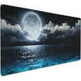 thumbnail image 1 of Desk Mat,Large Mouse Pad 35''''×15.6''''XXL Extended Gaming Mouse Pad Mat with Non-Slip Base Stitched Mousepad for Computer,Office,Keyboard and Laptop - Moon Ocean, 1 of 6